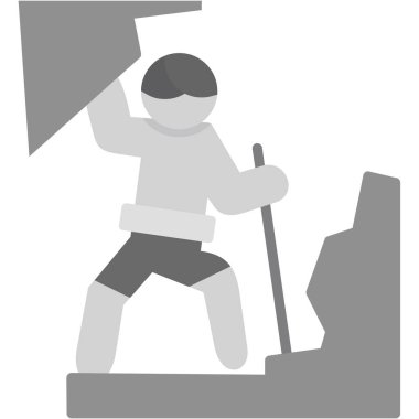 Miğferli ve kürekli adam.