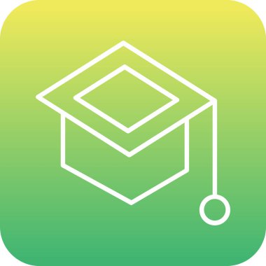 Güzel Mezuniyet Cap Çizgisi Vektör Simgesi