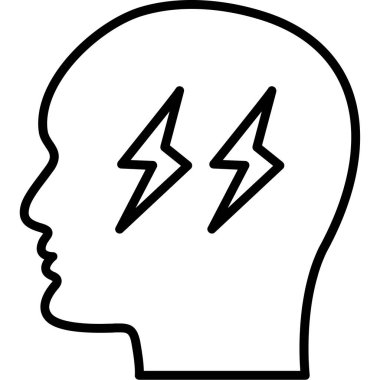 Beyin. Web simgesi basit illüstrasyon