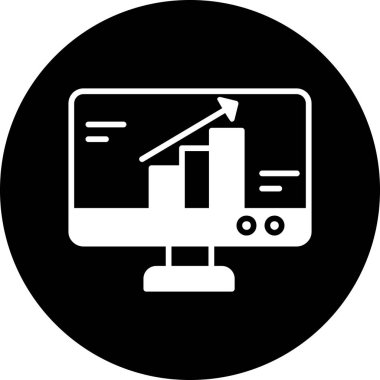 Bir sunum simgesinin vektör illüstrasyonu