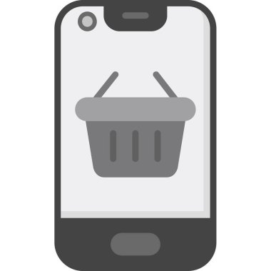 Cep telefonu, vektör simgesi olan sepet