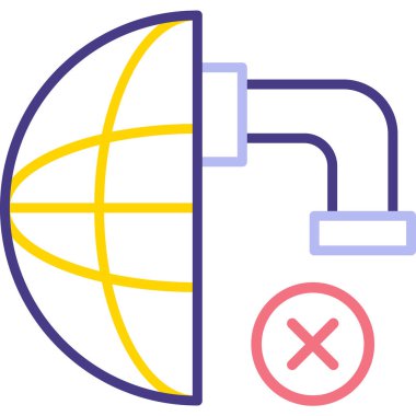 Genel küresel ağ simgesi - ana hatlar biçiminde