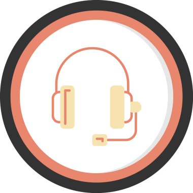 Kulaklık vektör simgesi. Müzik ve kulaklıkların çizimi.