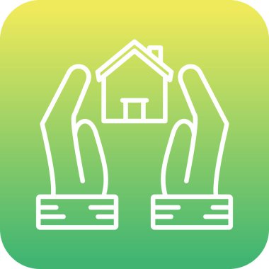 ev el ele tutuşma simgesi, basit vektör illüstrasyonu