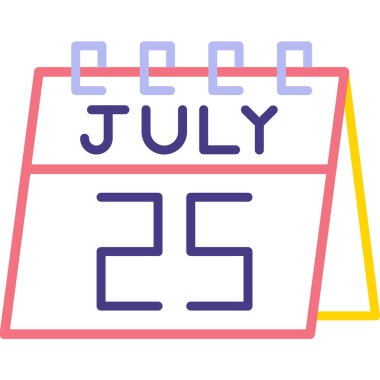 Takvim ikonunun 23 Haziran ikonu. vektör illüstrasyonu