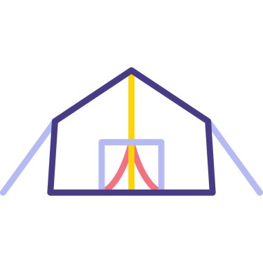 Kamp çadırı ikonu. Web için çadır vektör simgelerinin özet çizimi