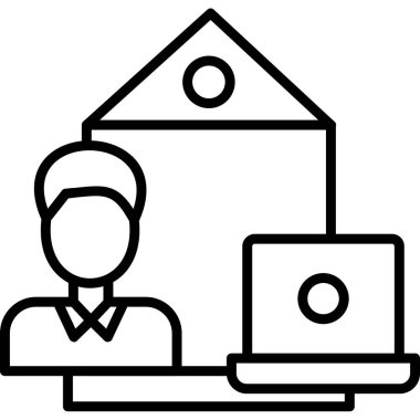 çevrimiçi konferans vektör simgesi