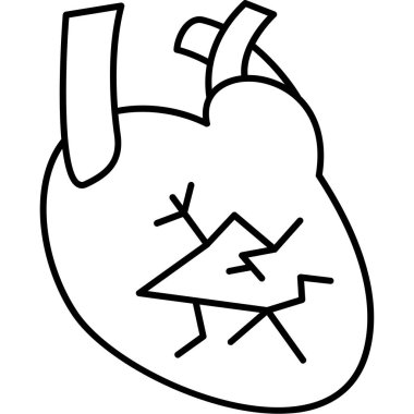 kalp organ simgesi, vektör illüstrasyonu