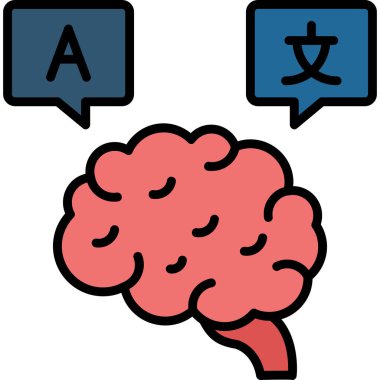 Beyin. Web simgesi vektör illüstrasyonu