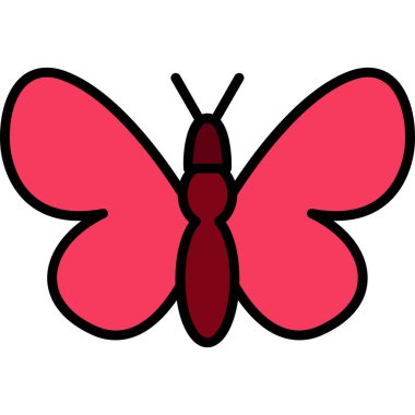 Kelebek. Web simgesi basit illüstrasyon