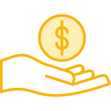 Paranın vektör simgesi, dolar işareti. Para ve bozukluklar. para işareti.