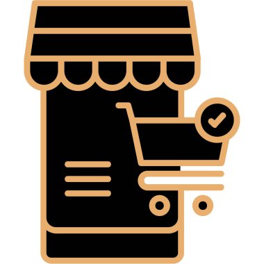 Alışveriş sepeti ve bir araba ikonu. vektör illüstrasyonu