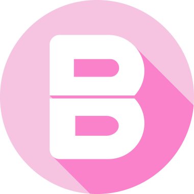 b harfi logo simgesi düz biçimli