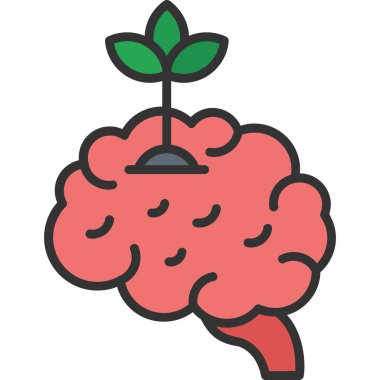 beyin elma vektörü simgesi