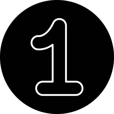 Bir numaralı simge, vektör illüstrasyonu