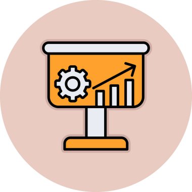 iş ve teknoloji simgesi vektör illüstrasyon grafik tasarımı