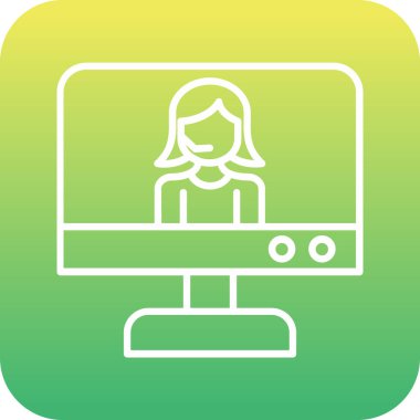 güzel kadın vektör çizgisi simgesi