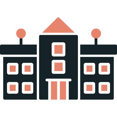 Otel binası renkli vektör simgesi