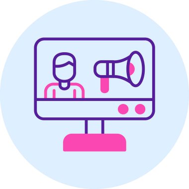 Konuşmacı. Web simgesi basit illüstrasyon