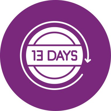 1 gün kalan simge, vektör illüstraksiyon resim tasarımı