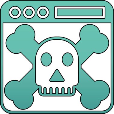 Bilgisayar virüsü. Web simgesi basit tasarım