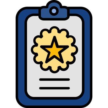 Rozet simgesi. Web için yıldız vektör simgesinin basit illüstrasyonu