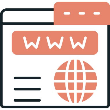 Web tarayıcısı. Web simgesi basit illüstrasyon