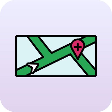 gps konum haritası simgesi - taslak biçimi