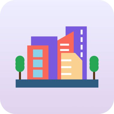 Şehir binaları. Web simgesi basit illüstrasyon