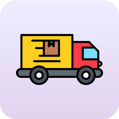 Kamyon simgesinin vektör illüstrasyonu