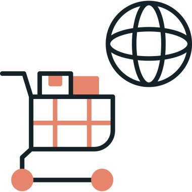 Alışveriş arabası ikon vektör illüstrasyonu