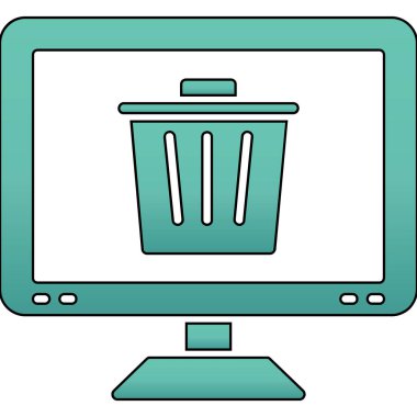 Çöp kutusu simgesi. Beyaz arkaplanda izole edilmiş web tasarımı için basit çöp kutusu vektör simgesi çizimi