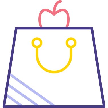 Alışveriş poşeti ikon vektör illüstrasyonu