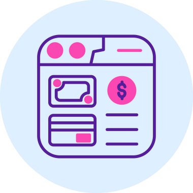 Kredi kartı simgesi, web simgesi basit vektör illüstrasyonu