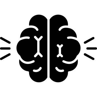 beyin ikonu vektör illüstrasyonu