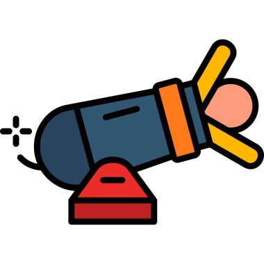 Bomba simgesi renk ana hatları vektörü