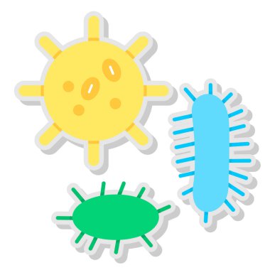 Renkli virüs ikonları. vektör illüstrasyonu.