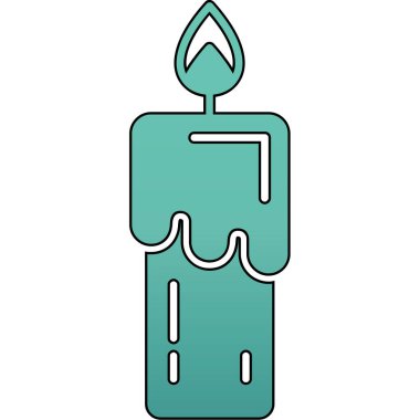 Yanan mum ikonu. Web için yanan mum vektör simgelerinin özet çizimi