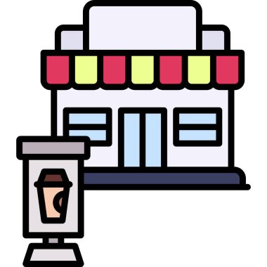 Kahve makinesi ikonu. Web için kahve makinesi vektör simgelerinin özet çizimi