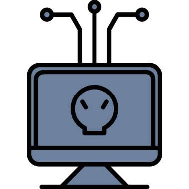 bilgisayar monitörü ikon vektör illüstrasyonu