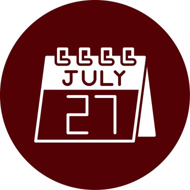 23 Temmuz 'da. tek bir gün ikonunda. Basit tarih ve takvim tarihi. Ayın ayı. Takvimin takviminde