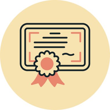 Sertifika vektör simgesi modern basit vektör illüstrasyonu