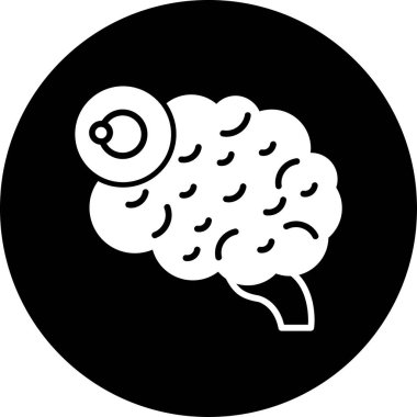 Beyin. Web simgesi basit illüstrasyon