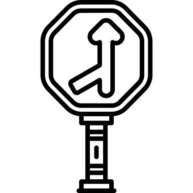 Yol işareti simgesi. Beyaz arkaplanda izole edilmiş web tasarımı için ana yol uyarı vektör simgesi