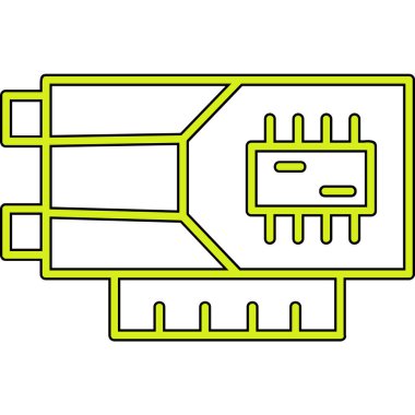 bilgisayar hafıza kartı teknolojisi vektör illüstrasyonu 10 vektör illüstrasyonuna sahip