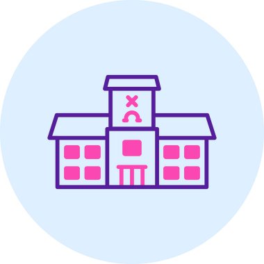 Okul. Web simgesi basit illüstrasyon