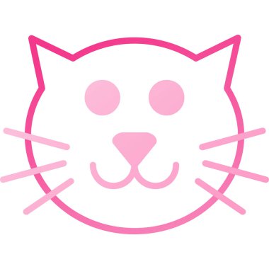 Kedi. Web simgesi basit illüstrasyon