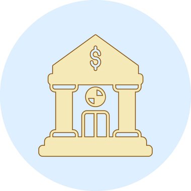 Banka binası modern simge, vektör illüstrasyonu