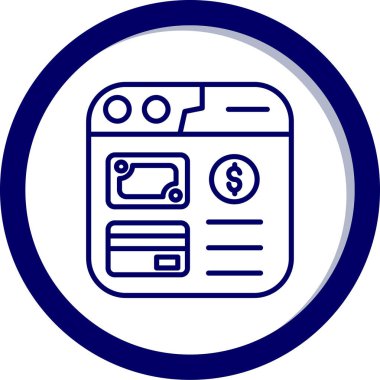 Para için. Web simgesi basit illüstrasyon