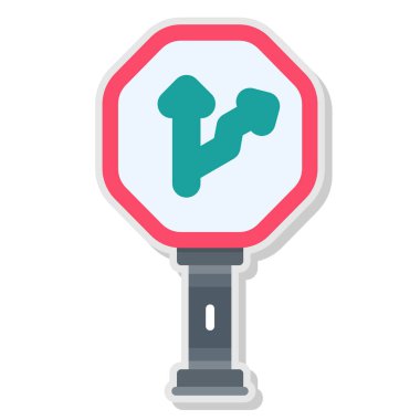 Yol trafik işareti simgesi, basit vektör illüstrasyonu